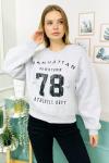 158844 Baskili Sardonlu Sweatshirt